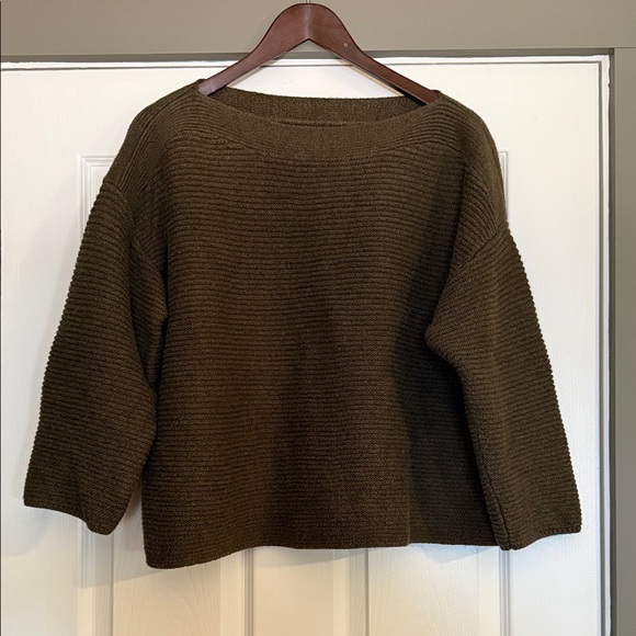 Lou & Grey Dark Olive Boat Neck Sweater - Picture 1 of 7